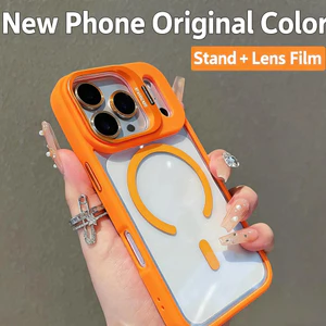 Ốp điện thoại Thích hợp cho iPhone 17 và iPhone 17 Pro Max, Phong cách mới, Cảm giác cao cấp, Chống sốc 11, Trong suốt 12, Đế từ tính, Chống sốc 15, Vỏ bảo vệ cạnh mềm bằng silicon,