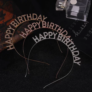 BIRTHDAY Đảng Mũ Băng Đô Phụ Kiện Tóc Nổ Chữ Cái HAPPY SINH NHẬT HAPPY SINH NHẬT Băng Đô 080T