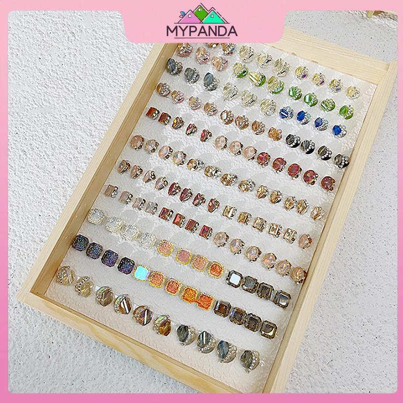 Bảng trưng bày nghệ thuật làm móng tay chống bụi phong cách cổ điển MYPANDA Bảng màu móng tay bằng gỗ nguyên khối Công trình tối giản Màn hình trang sức làm móng tay.
