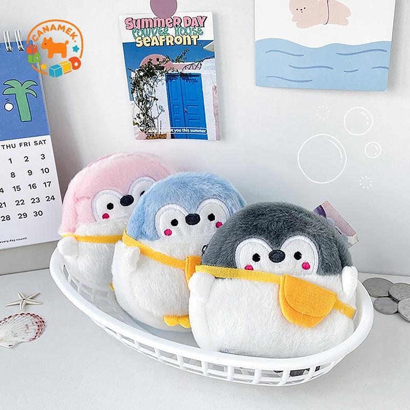 CANAMEK Dễ Thương Chim Cánh Cụt Nhỏ Ví Đựng Tiền Xu Mềm Mini Hoạt Hình Ví Tiền Xu Đáng Yêu Dòng Dữ Liệu Túi Đơn Giản Bền Sang Trọng Ví Đựng Tiền Xu Phụ Kiện CSF