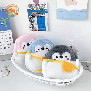CANAMEK Dễ Thương Chim Cánh Cụt Nhỏ Ví Đựng Tiền Xu Mềm Mini Hoạt Hình Ví Tiền Xu Đáng Yêu Dòng Dữ Liệu Túi Đơn Giản Bền Sang Trọng Ví Đựng Tiền Xu Phụ Kiện CSF