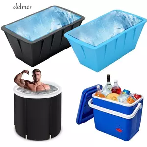 Khuôn làm đá viên lớn DELMER, Khuôn làm đá silicon chống dính có thể tái sử dụng, Máy rửa chén an toàn có thể gập lại dày cấp thực phẩm chống trượt Tay cầm hộp đá cực lớn