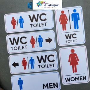 Biển báo Nhà Vệ Sinh, Bảng Toilet, Biển WC chống nước, trang trí dán tường, bền đẹp với nắng mưa.