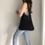 XOITU Retro Thời Trang Di Động Dệt Kim Sợi Túi Bảo Quản Dung Tích Lớn Giải Trí Túi Đeo Vai Túi Mua Sắm Túi Tote Thực Tế Túi Xách VN
