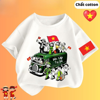 Áo thun Tôi Yêu Việt Nam cho bé trai bé gái áo phông Cờ Đỏ Sao Vàng cho bé chất cotton mát