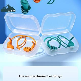 DTW Nút tai bơi silicon có dây chống thấm nước, chống ồn, phụ kiện thể thao dưới nước