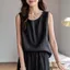 T Sang Trọng Thường Ngày Phù Hợp Với Vải Lanh Cotton Không Tay Top Văn Học Retro Thời Trang Giảm Tuổi Quần Áo Nữ 5.26