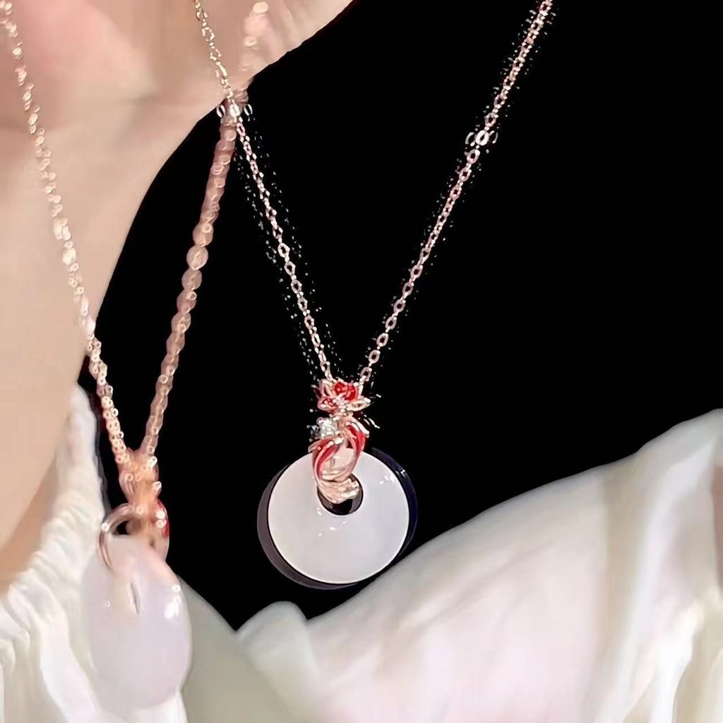 Mới Phong Cách Trung Hoa Sen Koi Khóa An Toàn Vòng Cổ Nữ Mới Phong Cách Trung Hoa Cung Điện Quà Tặng Sinh Nhật Cho Mẹ Bạn Gái Quà Tặng 26.3.22