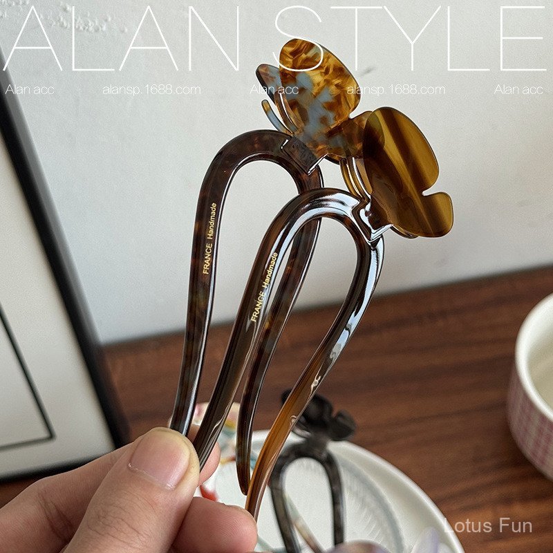 Alan Retro Thời Trang Nhiều Màu Nơ Acetate Kẹp Tóc Cổ Tích Tính Khí Niche Phụ Kiện Tóc Cao Cấp