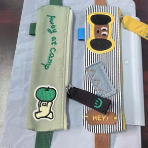 2025 Sách Phong Cách Nhật Bản Dễ Thương Co Giãn Phối Ren Hộp Đựng Bút Chì iPad Stylus Chống Mất Túi Bảo Quản Học Sinh 0527