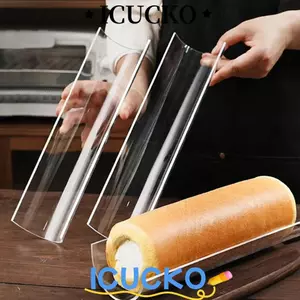 ICUCKO Bánh Cuộn Định Hình Người Giữ, Khuôn Bánh Hình Bán Nguyệt Acrylic, Dụng Cụ Làm Bánh Ngọt Hình Chữ U Làm Dày
