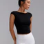 Áo Thể Thao Gợi Cảm Rỗng Làm Đẹp Lưng Chống Trơn Trượt Tay Ngắn Yoga Pilates Crop Top