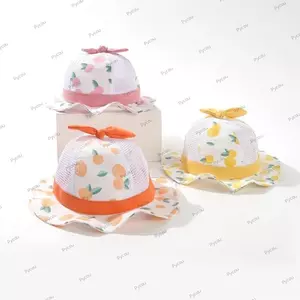 Mũ chống nắng trẻ em PYCOU, Mũ chống nắng vành rộng cho bé, Mũ chống nắng in hình trái cây mềm mại dễ thương Mũ ngư dân thoáng khí mùa hè