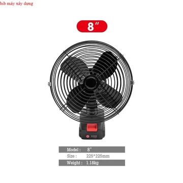 Quạt Pin Tích Điện MAKITA, Quạt Chạy Pin Tích Điện 8 Inch Để Bàn , Làm Mát Cực Nhanh, (quạt đen ), bib máy xây dựng