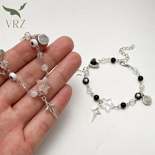 VRZ Mới Hợp Thời Trang Y2K Cặp Đôi Vòng Tay Dành Cho Nữ Cô Gái Rỗng Pentagram Đàn Guitar Mặt Dây Chuyền Đính Hạt Vòng Tay Bạn Bè Trang Sức Quà Tặng HOT
