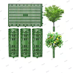 Tấm bảo vệ thân cây PYCOU, Vỏ cây đinh dày có thể điều chỉnh, Lỗ thoáng khí màu xanh lá cây cao cấp có khóa bảo vệ thực vật Bãi cỏ