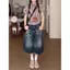 Quần short Denim giặt kiểu cổ điển của Mỹ dành cho nữ Mùa hè Phong cách mới lưng cao chân rộng dáng rộng Quần crop thẳng