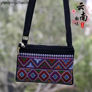 Phong Cách Mới Phong Cách Dân Tộc Thêu Hai Lớp Túi Kinh Doanh Bộ Sưu Tập Ví Thêu Thường Ngày Túi Đeo Vai Nữ Túi Điện Thoại Di Động