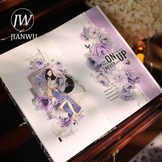 JIANWU 50mm * 300cm Vintage Tiếng Anh Trích Dẫn Từ Phong Cảnh Chất Liệu Cắt Kéo Thêu Sò Băng PET Sáng Tạo DIY Tạp Chí Văn Phòng Phẩm