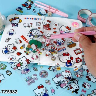 Hello Kitty Red Blue Series Phim Hoạt Hình Miếng Dán Trái Tim Cô Gái Giá Trị Cao Học Sinh Vui Vẻ Handmade Cảnh Dán--,     20260530