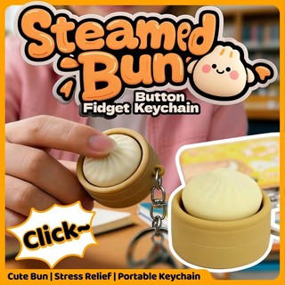 BaoZi Clicker Fidget Móc Khóa Giải Nén Đồ Chơi Nút Giảm Căng Thẳng Quà Tặng Cho Người Lớn Trẻ Em Bé Trai Bé Gái Mới Lạ Tiện Ích