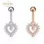 PNPIA- Thép Không Gỉ Hoa Bướm Bụng Nút Nhẫn Nữ Pha Lê Zircon Trái Tim Rốn Xuyên Trang Trí Gợi Cảm Cơ Thể Trang Sức