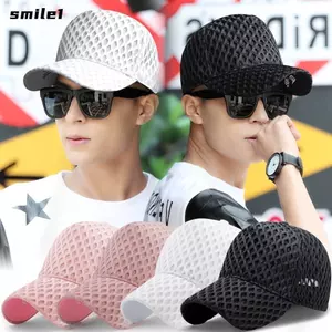 Mũ Snapback SMILE, Mũ bóng chày lưới rỗng, Mũ chống nắng màu trơn có thể điều chỉnh thời trang dành cho nữ