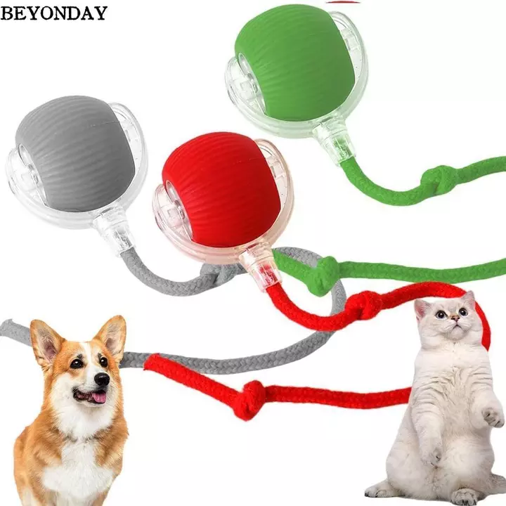 Đồ chơi bóng mèo điện BEYONDAY, Đồ chơi mèo thông minh có thể sạc lại tự động, Đuôi chuột bắt chước lăn nhanh ngộ nghĩnh trong nhà Mèo con Teaser Đồ chơi trò Đồ dùng cho thú cưng