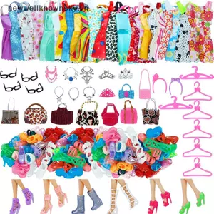 MỚI Ngẫu Nhiên 35 Cái / bộ Phụ Kiện Búp Bê Cho 30cm 1 / 6 Búp Bê Giày Đầm Kính Nelace SKY