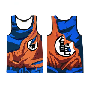 2023 Anime mới Goku Cosplay 3D Tank Top dành cho nam, Áo thun không tay mềm, Áo Vest dạo phố thông thường