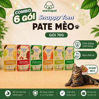 [Combo 6 Gói] Pate Mèo SNAPPY TOM Trái Cây 70g Bổ Sung Vitamin Chất Xơ Dễ Tiêu Hóa - Wanna Pet