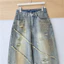 Đường Phố Denim Phong Cách Rách Khâu Raw Edge Rộng Quần Jean Nữ 2026 Đầu Thu Mới Cao Phong Cách Đường Phố Machete Quần