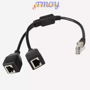 Bộ chuyển đổi bộ chia Ethernet TMOY RJ45 1 Nam sang 2 Nữ Bộ chia mạng LAN Hỗ trợ Cat6 Dây nối dài mạng Internet TMOY