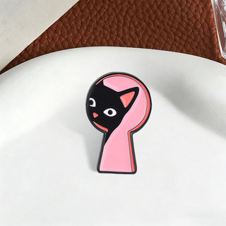 Keyhole Hình Mèo Đen Men Trâm Màu Hồng Nền Mèo Con Dễ Thương Ve Áo Pin Cho Ba Lô Quần Áo Phụ Kiện Quà Tặng Cho Mèo Những Người Yêu Thích