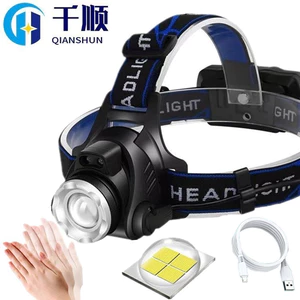 Zoom cảm ứng Ba pin Lithium Ánh sáng mạnh P70 Đèn pha có thể đeo được Đèn pin câu cá ban đêm Đèn led chờ lâu