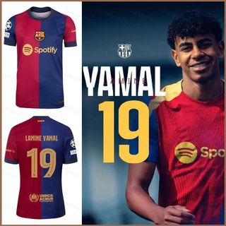 HQ2 2024-2025 La Liga FC Barcelona Lamine Yaman sân nhà Jersey Áo bóng đá Trẻ em Người lớn Plus Kích thước QH1