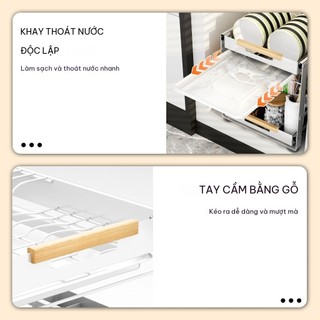 Kệ bát kéo ra dưới bồn rửa bát tủ bếp, giá đỡ dụng cụ bếp lưu trữ kéo trượt đa năng kệ để bát đĩa dụng cụ nhà bếp