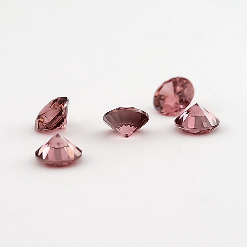 Đá CZ màu Rhodolite cắt tròn 15 hoặc 30 viên từ 3.25mm đến 10mm, phù hợp DIY trang sức