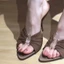 Trung Quốc Mới Giày Sandal Mới Khóa Kim Loại Mũi Nhọn Hở Mũi Pháp Đế Cao Cấp Mùa Hè Hốc Thiết Kế