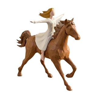 LOVIVER Ngựa Tượng Cô Gái Rider Vẽ Tay Ngựa Tượng Nghệ Thuật Nhựa Tượng Cho Người Yêu Thích Quà Tặng Sinh Nhật