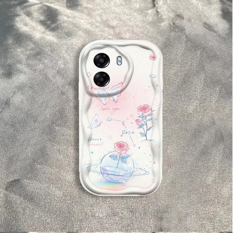 Thích hợp cho OPPO A5X A6 Pro A6X 4G 5G 3D Thẩm Mỹ TPU Mềm Hoa Tím Hoa Hồng Tulip Ins Phong Cách Chống Sốc Ốp Điện Thoại
