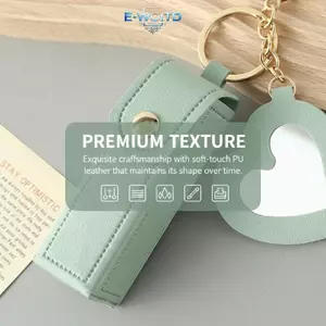 E-WOITD Lipsti Lưu Trữ Túi Mini Da Móc Khóa Di Động Tổ Chức Cho Ví Đựng Trang Điểm Thời Trang Du Lịch Phụ Kiện E-WOITD