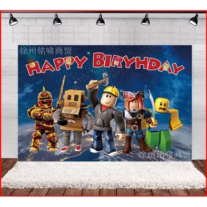 ST2 Roblox Phông nền sinh nhật biểu ngữ tấm thảm trang trí tiệc ảnh chụp ảnh nền vải TS2