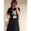 Chất Lượng Cao Hoạt Hình Nhật Bản In Hình Thỏ Cổ Tròn Size Lớn Thời Trang Áo Thun Tay Ngắn 0606