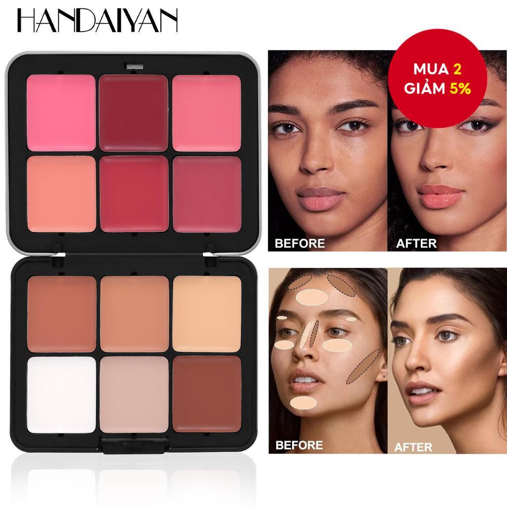 Bảng Blush Hộp Sắt 12 Màu HANDAIYAN - Đa Năng Cho Kem Che Khuyết Điểm, Highlighter & Contour, Matte Blush Cream Choice Quà Tặng Ngày Lễ Tình Nhân Chính Thức