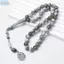 Dây tay cầu nguyện JVSUB, Mặt dây chuyền bạc xoay được 10mm Vòng đeo tay hạt Acrylic, Vòng đeo tay chuỗi Mân Côi mô hình sáp ong giả Unisex Sử dụng hàng ngày