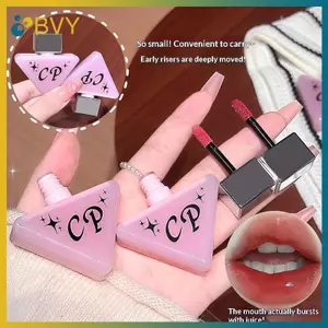 BVY Cappuvini Gương Nâu Đỏ Đậm Lip Glaze Nước Ánh Sáng Dưỡng Ẩm Son Bóng Son Môi Chất Lỏng Sắc Tố Cao Son Môi Mỹ Phẩm.