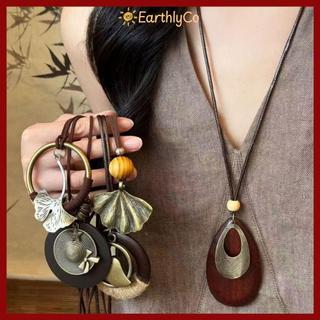 [Giao hàng từ Việt Nam] Vòng cổ mặt dây chuyền EARTHLYCO, Dây chuyền áo len dài dân tộc, Quà tặng Mặt dây chuyền quần áo Boho Trang trí tiệc