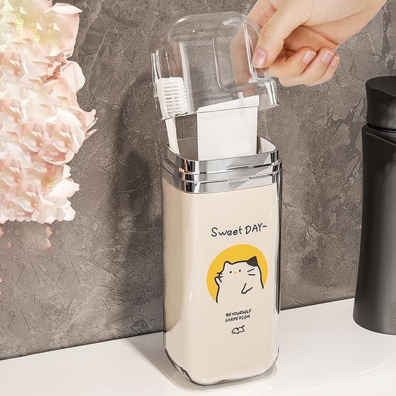 Hộp đựng kem đánh răng du lịch,bộ cốc đánh răng du lịch nhỏ gọn tiện lợi cầm tay mang đi