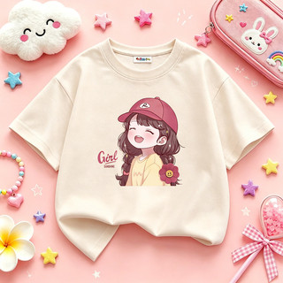 Áo thun bé gái ngắn tay  áo phông cotton cho bé in hình dễ thương siêu Hot